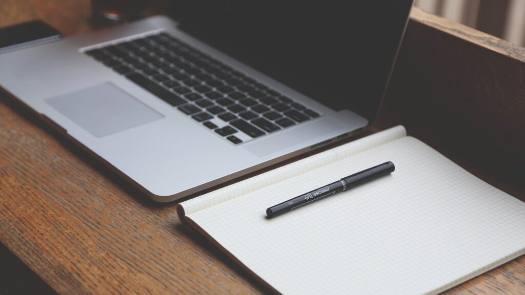computer and notebook; Best tips for working from home